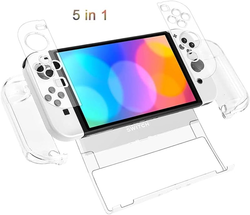 LNtech [Upgraded version] 3 in 1 Dockable Crystal Clear Cover Case Screen Protector Compatible with Nintendo Switch OLED Model 2021 and Joy-Con Controller - Image 4